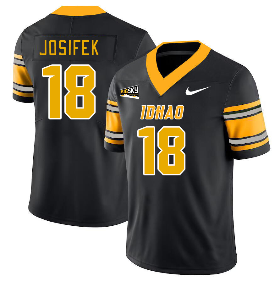 Men-Youth #18 Nick Josifek Idaho Vandals 2023 College Football Jerseys Stitched Sale-Black
